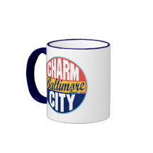 Etiqueta del vintage de Baltimore Tazas De Café