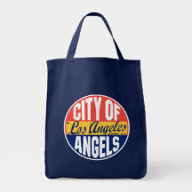 Etiqueta del vintage de Los Ángeles Bolsa De Mano