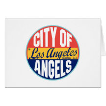 Etiqueta del vintage de Los Ángeles Felicitación