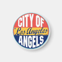 Etiqueta del vintage de Los Ángeles Imán De Nevera