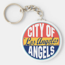 Etiqueta del vintage de Los Ángeles Llavero
