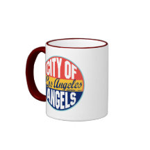 Etiqueta del vintage de Los Ángeles Taza