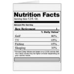Etiqueta divertida de la nutrición del retiro tarjeton