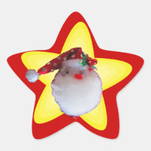 Etiqueta engomada de la estrella de Santa