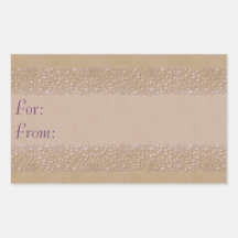 Etiqueta floral beige del regalo