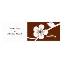 ETIQUETA FLORAL DEL FAVOR DEL BODA DE BROWN TARJETA DE NEGOCIO
