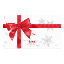 Etiqueta roja del regalo del navidad del arco tarjeta de visita