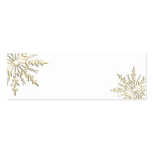 Etiquetas del regalo del copo de nieve del oro plantillas de tarjeta de negocio