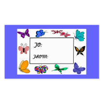 ETIQUETAS del REGALO del marco de la mariposa Plantillas De Tarjetas De Visita