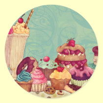 Etiquetas del regalo del Patisserie del helado de  pegatinas
