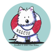 Etiquetas engomadas del rescate de KiniArt WESTIE pegatinas