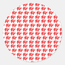 etiquetas engomadas rojas lindas del elefante