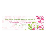 Etiquetas florales blancas verdes rosadas del favo tarjetas de visita