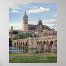 Europa, España, Salamanca. El puente romano encima Impresiones