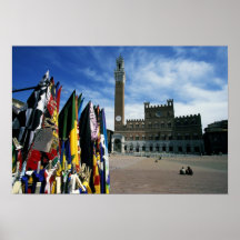 Europa, Italia, Toscana, Siena. Del de la plaza Poster