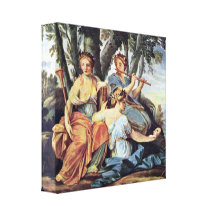 Eustache Le Sueur - Euterpe y Thalia de las musas Impresión En Lona Estirada