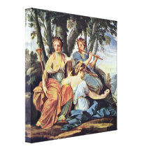 Eustache Le Sueur - Euterpe y Thalia de las musas Lona Envuelta Para Galerias