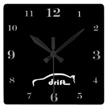 EVO logotipo blanco de la silueta de la "deriva" d Relojes De Pared