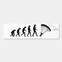 Evolución de lanzarse en paracaídas pegatina de parachoque