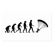 Evolución de lanzarse en paracaídas tarjeta de visita