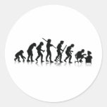 Evolución del empollón etiqueta redonda