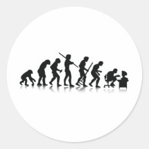 Evolución del empollón etiqueta redonda