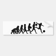 Evolución del fútbol etiqueta de parachoque