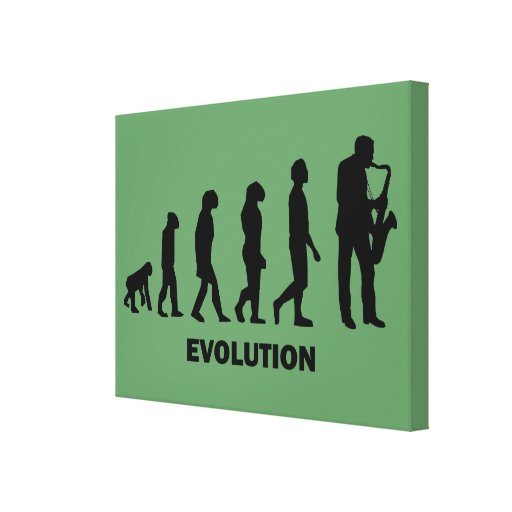 evolución del saxofón impresión en lienzo estirada