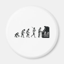Evolución del videojugador - friki de la arcada de imán de frigorífico