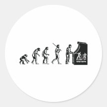 Evolución del videojugador - friki de la arcada de pegatinas redondas