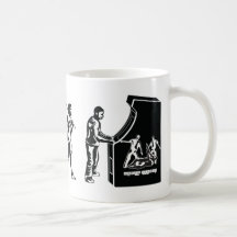 Evolución del videojugador - friki de la arcada de taza