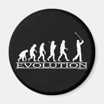Evolución - hombre - golf imán para frigorifico