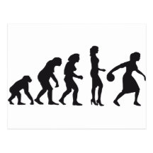 Evolution Bowlerin 1c Postkarten