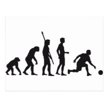 evolution bowling postkarte
