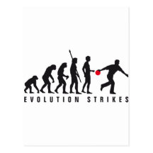 evolution bowling postkarten