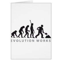 evolution construction worker grußkarten