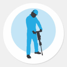 evolution jackhammer worker runder sticker