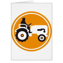 evolution of man farmer with tractor karten