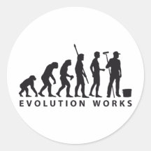 evolution painter runder aufkleber