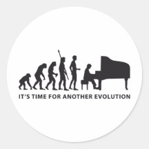 evolution piano runder aufkleber