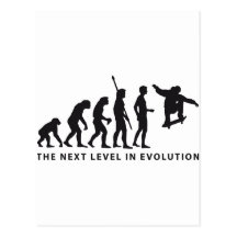 evolution skateboard postkarte