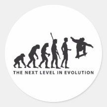 evolution skateboard runder aufkleber