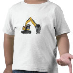 Excavador amarillo grande camisetas