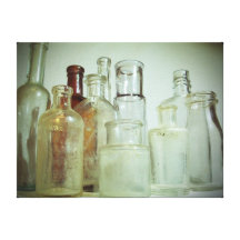 Exhibición de la botella de la medicina impresión en lona estirada