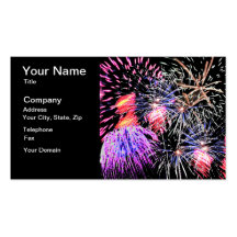 Exhibición de los fuegos artificiales tarjetas de visita