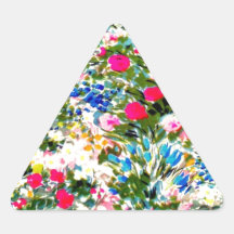 Exhibición impresionante de colores y de flores pegatinas trianguladas