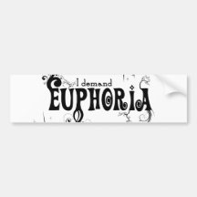 Exijo la euforia - remolinos del negro, estrellas, pegatina de parachoque