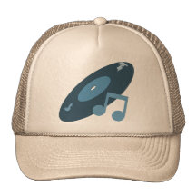 Expediente de la música y azul retros de la nota gorras de camionero