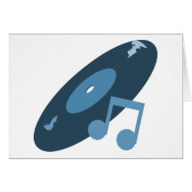 Expediente de la música y azul retros de la nota tarjetas