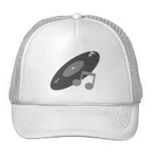 Expediente de la música y gris retros de la nota gorro de camionero